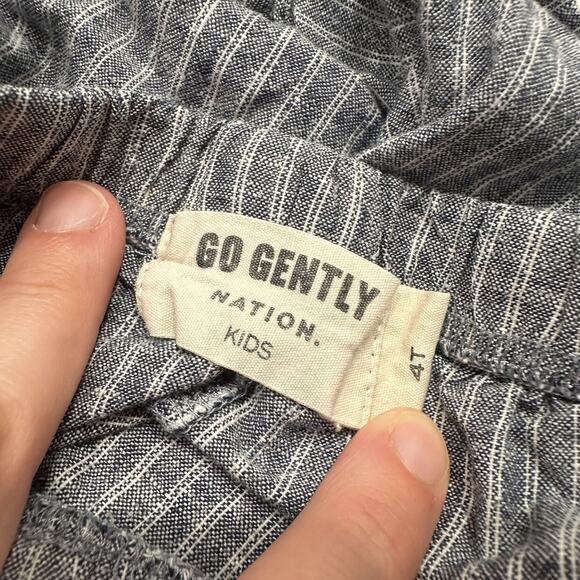 Go Gently Nation Kids Blue Stripe Chambray Shorts - Picture 5 of 6